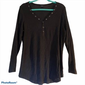 Torrid Black Waffle Shirt, size 0/L